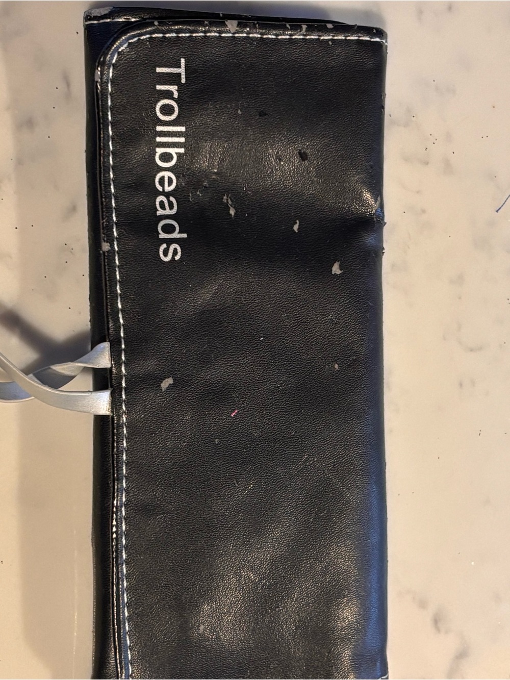 Trollbeads Black Leather Jewelry Roll Case